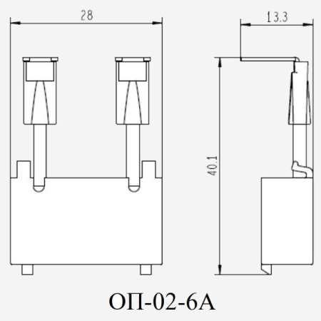 22196DEK | Ограничитель перенапряжения контакторов КМ-102 6А 24-48В_AC ОП-02, Dekraft