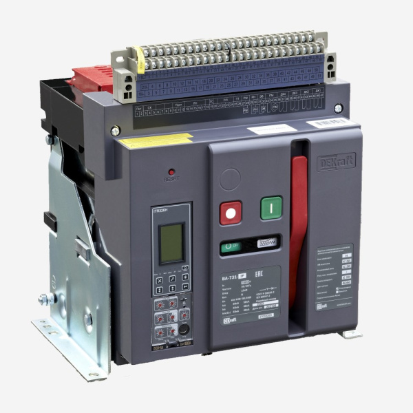 27112DEK | Воздушный авт. выключатель стационарный 4P 630А 80кА расцепитель Н ВА-731, Dekraft