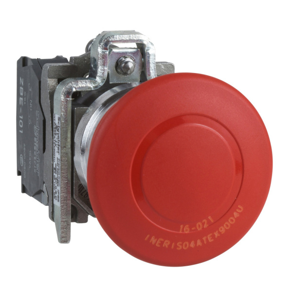 XB4BT845EX | Аварийная кнопка без подсветки тяни-толкай, красная, 1НО+1НЗ, ATEX, Schneider Electric