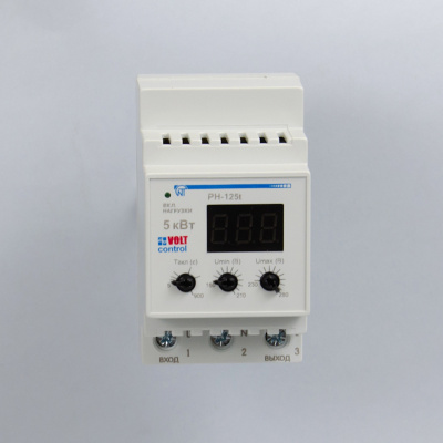 РН-125t | Реле напряжения 25А 220В с вольтметром и термозащитой, Новатек