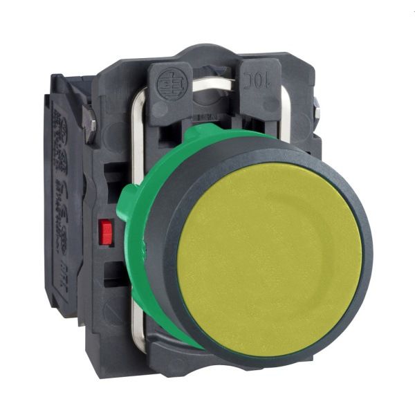 XB5AA55 | Кнопка без подсветки, с возвратом, 1НО+1НЗ, жёлтая, Schneider Electric