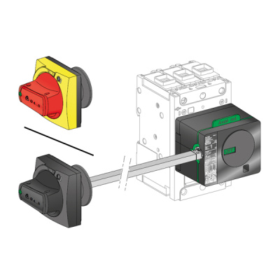 LV426936 | Боковая поворотная рукоятка, красная/желтая IP54 NSXm, Schneider Electric