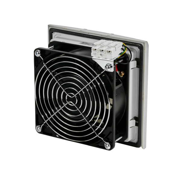 Вентилятор с фильтром 55/65 м3/ч, 200-240В AC, Flip 148х148мм, вырез 124x124мм, RAL7035