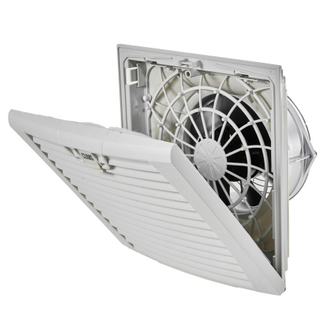 Вентилятор с фильтром 190/230 м3/ч, 200-240В AC, Flip 254х254мм, вырез 223x223мм, RAL7035