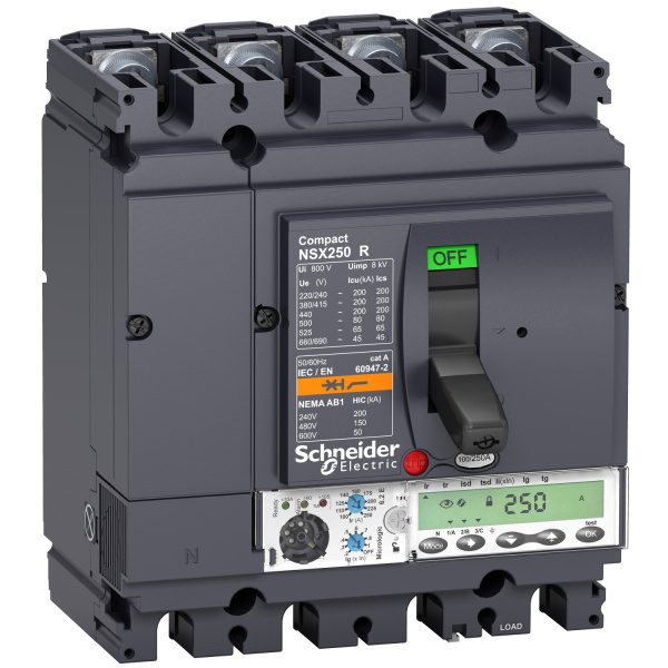 LV433525 | Автоматический выключатель NSX250R Micrologic 6.2E 4P3d 100A 200кА, Schneider Electric