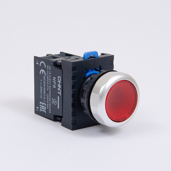 667239 | Кнопка управления NP8-01BND 1НЗ красная AC/DC24В(LED) IP65, Chint