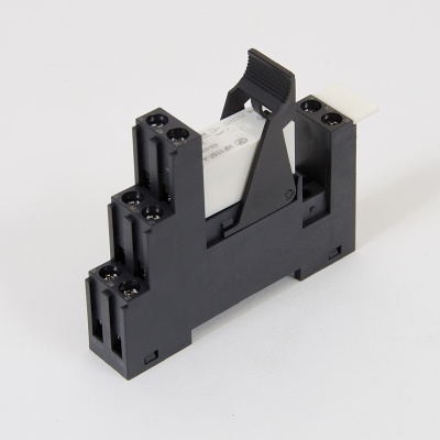 HF115-024AC-2 | Комплект реле: колодка винт;пластик.клипса;маркер + реле Hongfa 2CO 8A; AgNi; катушка 24B AC