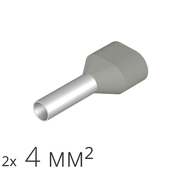 ID H 4.0/12/19x2 100 | Наконечник-гильза 2х4 мм² (уп.-100шт.), ID