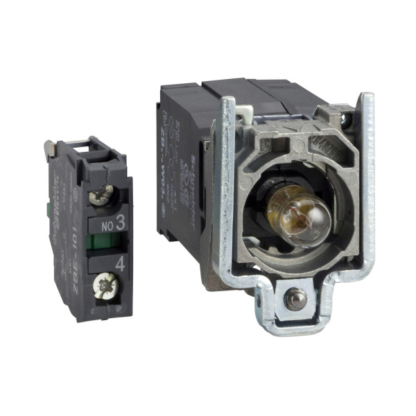 ZB4BW031 | Корпус сигнальной лампы, белая, через трансформатор 1,2ВА 110/6В , Schneider Electric
