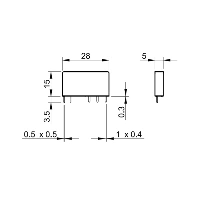 345170050010 | Миниатюрное реле, серия 34, 5В DC чувств., 6А, 1CO, Finder