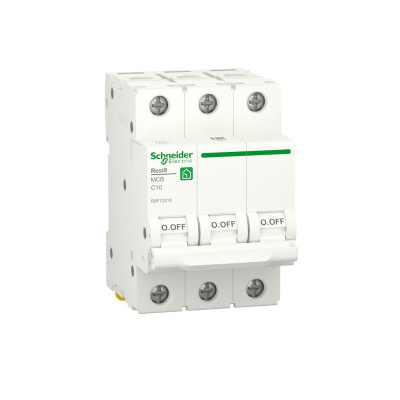 R9F12310 | Автоматический выключатель кривая С 10А 3P 6кА, Schneider Electric