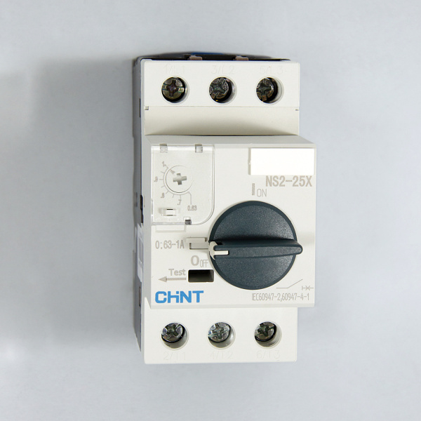 Автоматический выключатель защиты двигателя NS2-25X 0.63-1А с поворотной ручкой, Chint, ch495180
