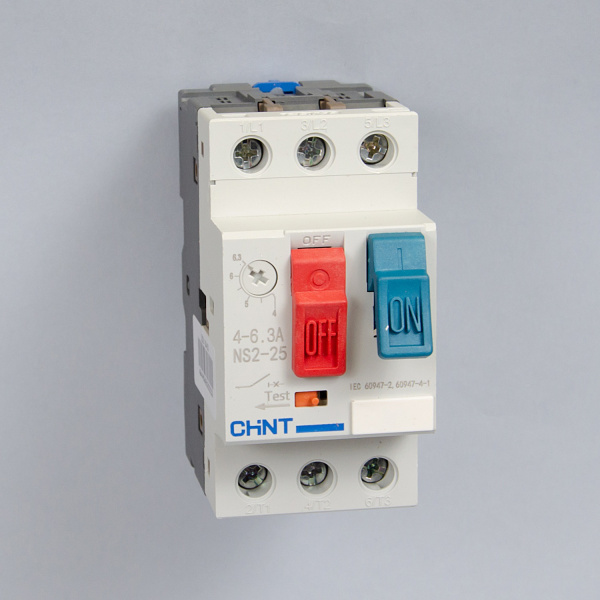 Автоматический выключатель защиты двигателя NS2-25 4-6.3А, Chint, ch495080