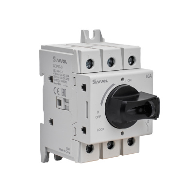 SDP63-3 | Выключатель-разъединитель, 63 А, 3Р, ручка прямого монтажа с блокировкой, Sinvel