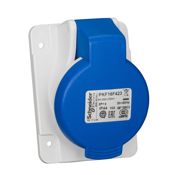 PKF16F423 | Розетка скрытой установки 2P+PE 16 А IP44, Schneider Electric