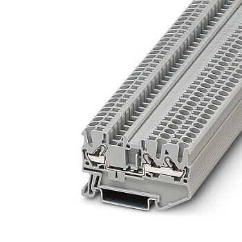 3034086 | Клемма DT 2,5-TWIN, соединение push-in, 3 вывода, серая, Phoenix Contact