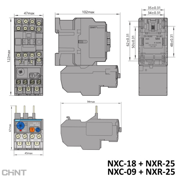 837119 | Тепловое реле NXR-25 17-25А, Chint