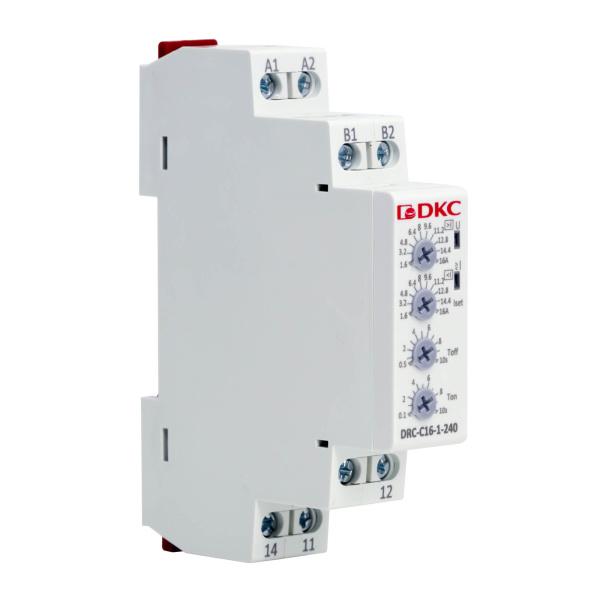 dkcDRC-C16-1-240 | Реле контроля тока, тип DRC, 1.6-16А, конфигурация контакта 1CO, 24-240 AC/DC, DKC