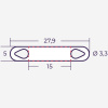 el523115050 | Маркер продеваемый PM-1-15x5 W белый (рул. 2700 шт.), Elegir