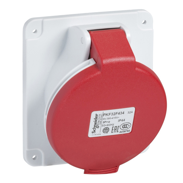 PKF32F435 | Розетка скрытой установки 3P+N+PE 32 А IP44, Schneider Electric
