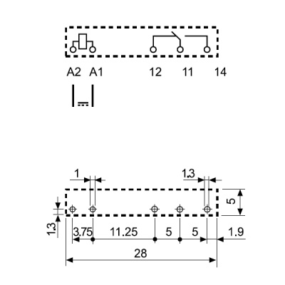 345170050010 | Миниатюрное реле, серия 34, 5В DC чувств., 6А, 1CO, Finder