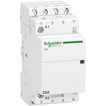 A9C20834 | Модульный контактор, серия iCT, 4НО, 25А, управление 220…240В AC, Schneider Electric