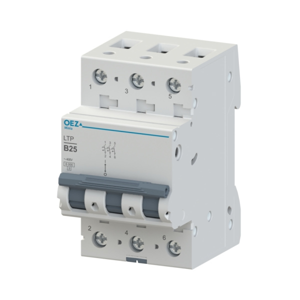  | Автоматический выключатель Minia LTP 3п 2А, кривая C, 6кА, OEZ
