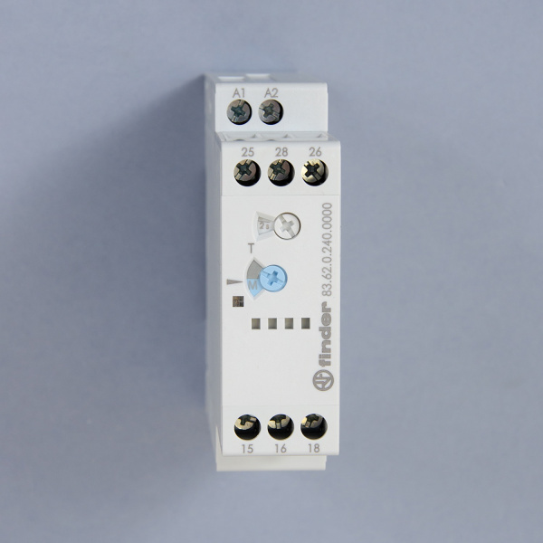 836202400000 | Модульный таймер 1-функциональный (BI); питание 24…240В АС/DC; 2CO 8A; ширина 22.5мм; регулировка вр, Finder