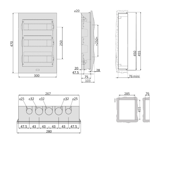 EZ9E312S2FRU | City9 Box корпус встраиваемый с проз. дв. 3ряд/36мод, Systeme Electric