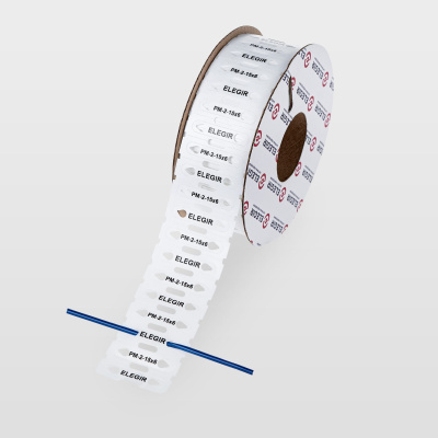 el523215060 | Маркер продеваемый PM-2-15x6 W белый (рул. 2500 шт.), Elegir