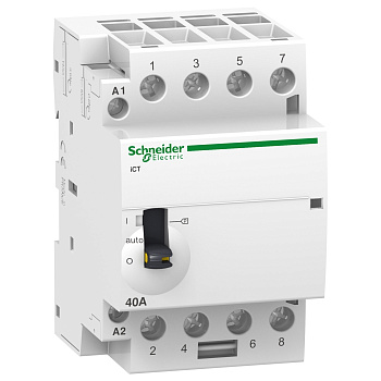 A9C21844 | Модульный контактор, серия iCT, 4НО, 40А, управление 220…240В AC, Schneider Electric