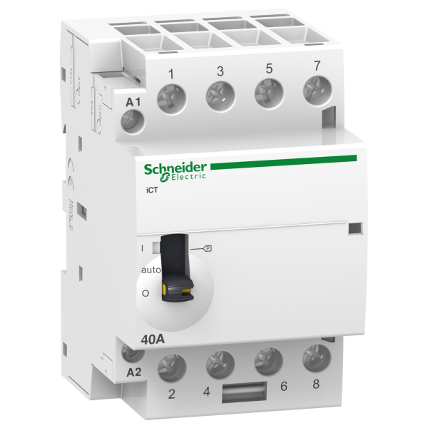 A9C21844 | Модульный контактор, серия iCT, 4НО, 40А, управление 220…240В AC, Schneider Electric