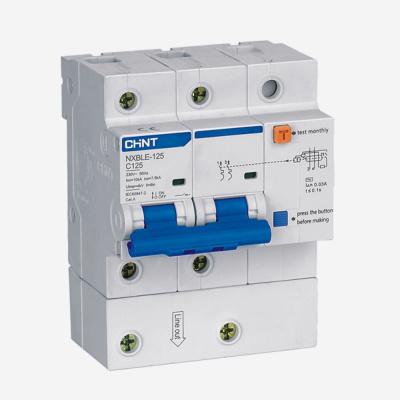 820608 | Дифференциальный автомат NXBLE-125 3P+N 63А, характеристика C 300мА, электронный тип AС, характерист, Chint
