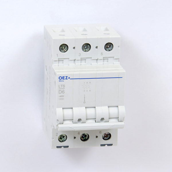 OEZ:42118 | Автоматический выключатель Minia LTS 3п 6А, кривая D, 10кА, OEZ