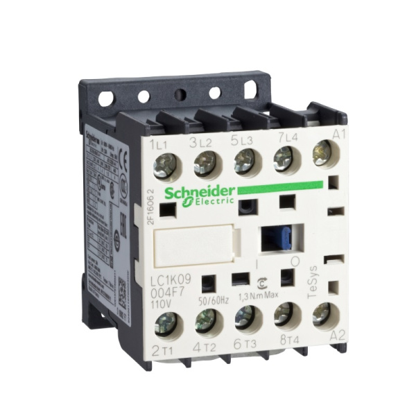 LC1K09004F7 | Контактор, серия Tesys K, 4P , 25 А, AC1, 110В AC, Под винт, Schneider Electric