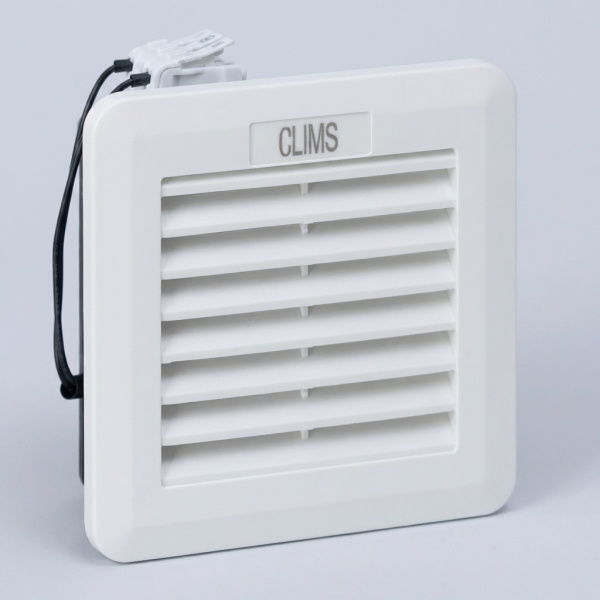 Вентилятор с фильтром 39 м3/ч, 230В AC, Slide 106х106мм, вырез 92x92мм, RAL7035