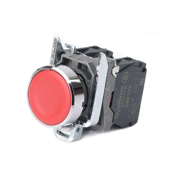 SB4BA45 | Кнопка красная, металл, 1НО+1НЗ, Systeme Electric