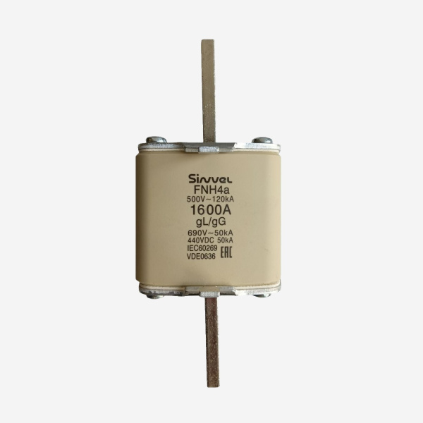FNH4a-1600 | Предохранитель ножевой тип 41, 1600 A, габ 4a, gG, 500 B AC/440 B DC (ножи сплошные, без отверстий), Sinvel 