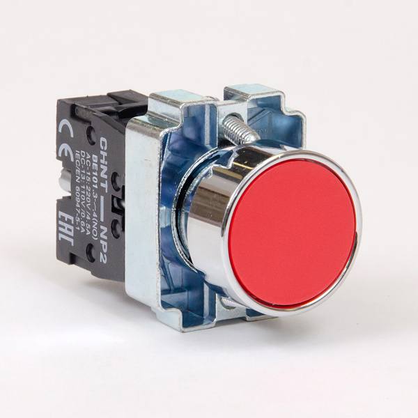 573958 | Кнопка NP2-BA41, красная, металл, 1НО, IP40, Chint