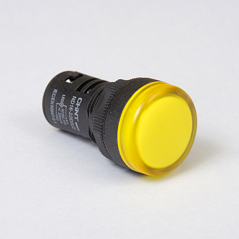828020 | Индикатор ND16-22D/2C жёлтый, встроенный резистор, IP65 230В AC/DC, Chint