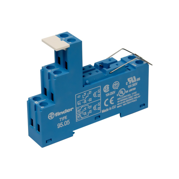 95059SMA | Розетка с винтовыми клеммами (с зажимной клетью) для реле 40.51, 40.52, 40.61, 40.62; прим.модули 99, Finder