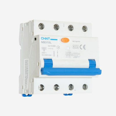 660047 | Дифференциальный автомат NB310L/3N 3P+N 40А 30мА, тип AС, характеристика B, 6кА, Chint