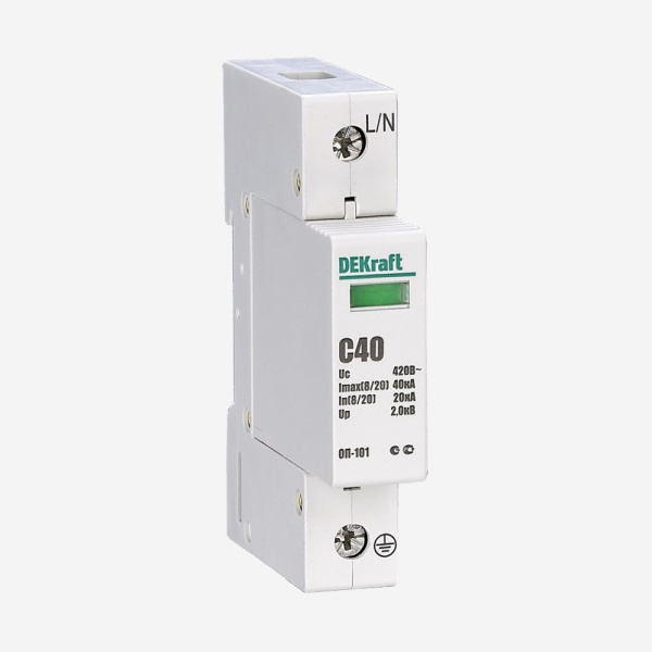 18015DEK | Ограничитель перенапряжений 1P 40кА класс C 440В, Dekraft