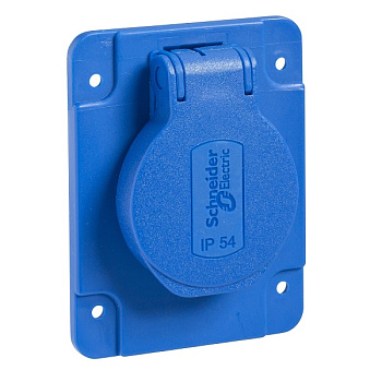 PKS61B | Бытовая розетка 65х85мм, винтовое присоединение, 16А, 2P+E, IP54, 220В, Schneider Electric
