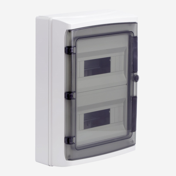 DKC RB24W6TGD Щиток настенный с дверцей 24 мод.,IP65, серый, с клеммным блоком 63А