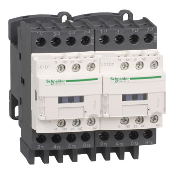 LC2DT40BD | Контактор реверсивный, серия Tesys D, 4P (4 НО), 40 А, AC1, 1 НО +1 НЗ, 24В DC, Под винт, Schneider Electric