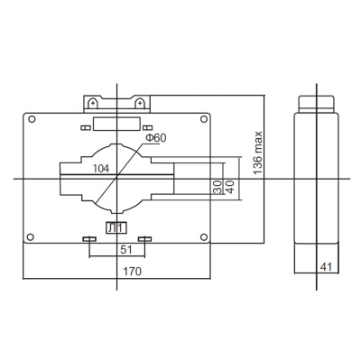 50161DEK | Трансформатор тока ТШП-0,66 0,5 2500/5 15ВА, диаметр 100мм, Dekraft