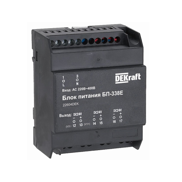 Блок питания, Uвх 220В АС, Uвых 24В DC, 7 Вт, Dekraft, 22604DEK