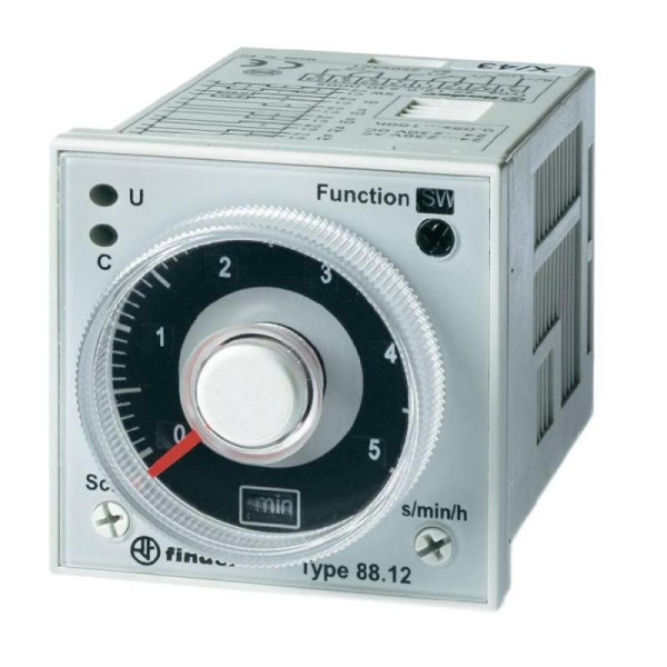 881202300002 | Таймер 88 серии, функции AI a;AI b;DI a;DI b;GI;SW, 2 СО, питание 24…230В АС/DC, Finder