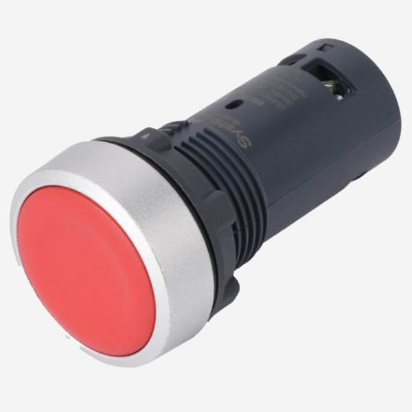 SB7NA42 | Кнопка SB7 моноблочная 22мм красная с возвратом, пластик, 1НО, IP65, Systeme Electric